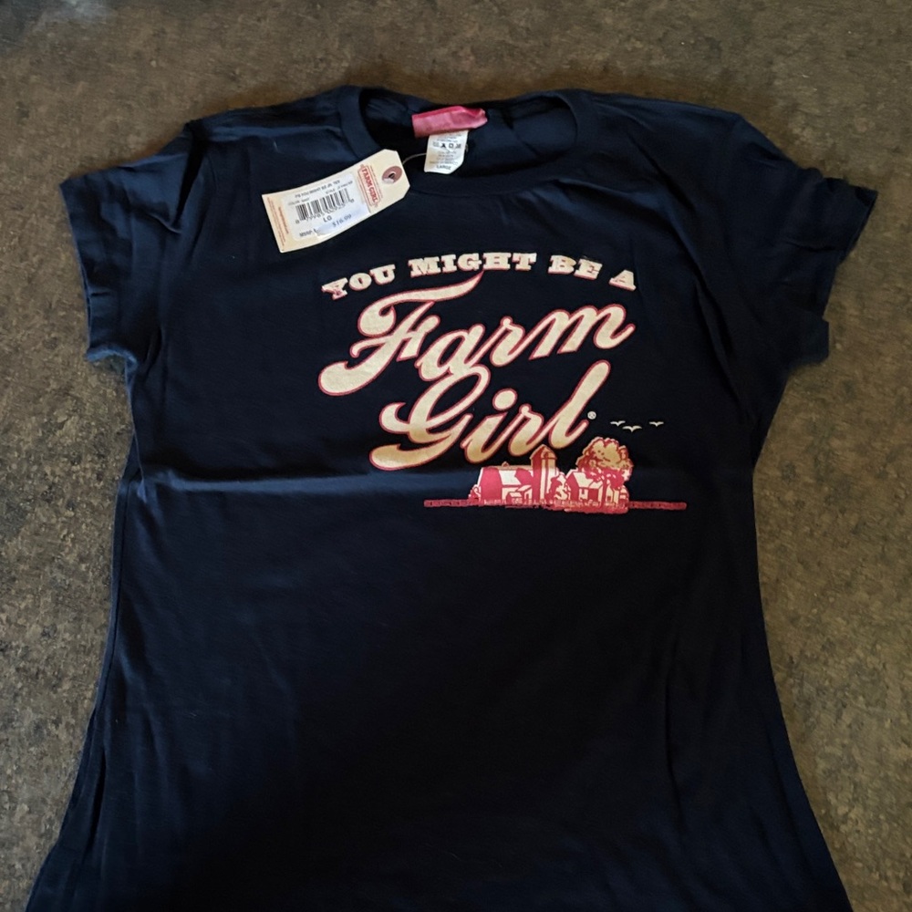 Navy 'Farm Girl' Graphic T-Shirt